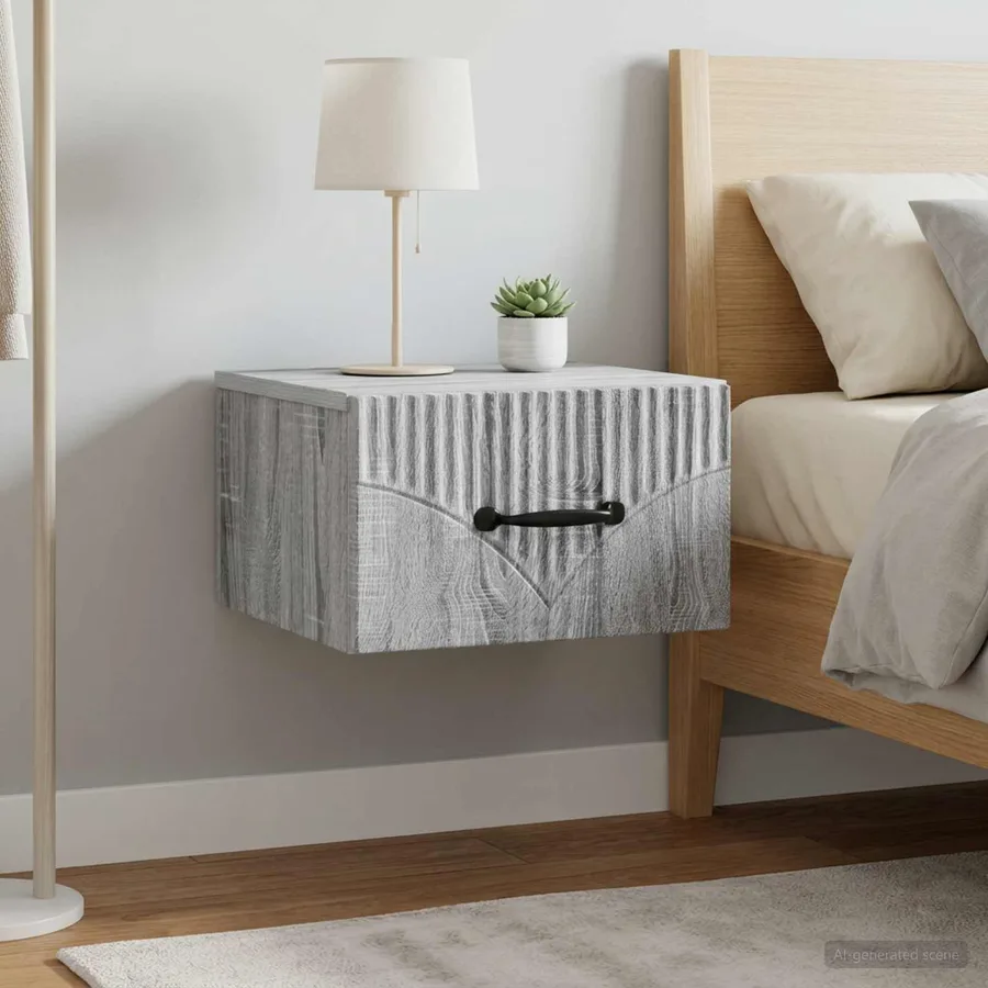 Cabinet de chevet mural 2 pcs Sonoma gris 34,5 x 33 x 20 cm - 4