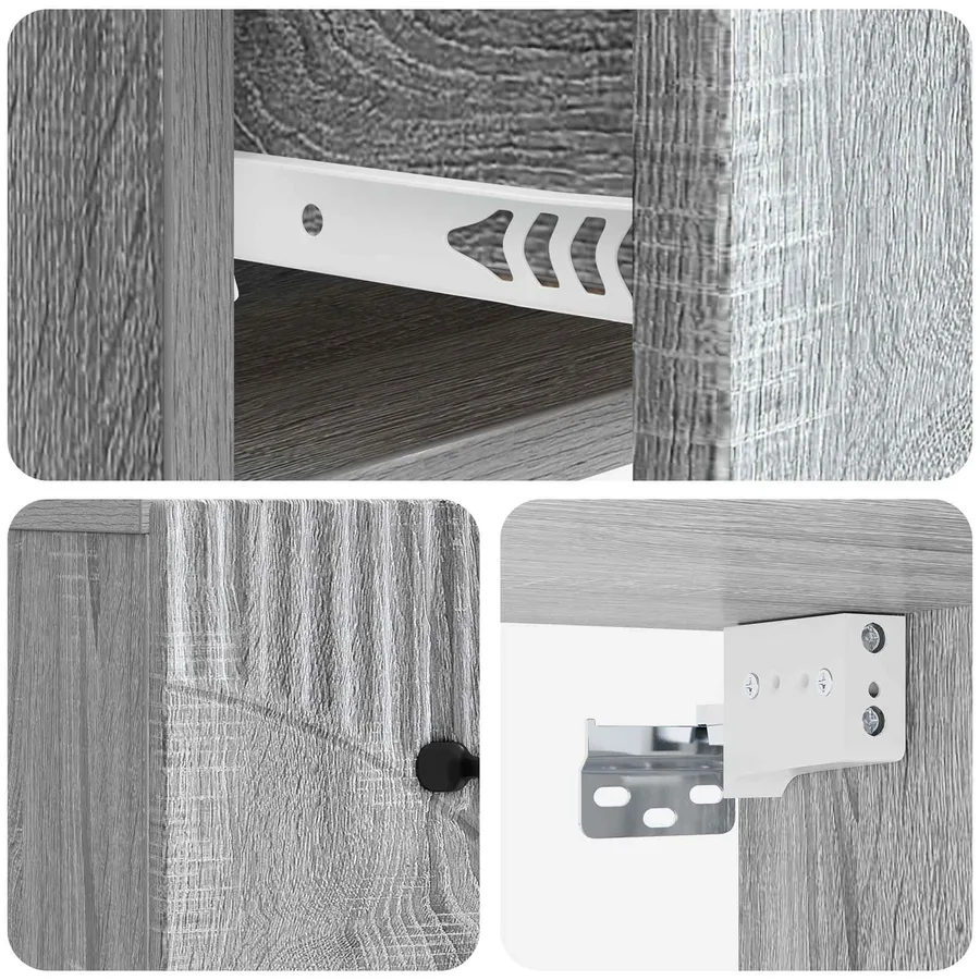 Cabinet de chevet mural 2 pcs Sonoma gris 34,5 x 33 x 20 cm - 8