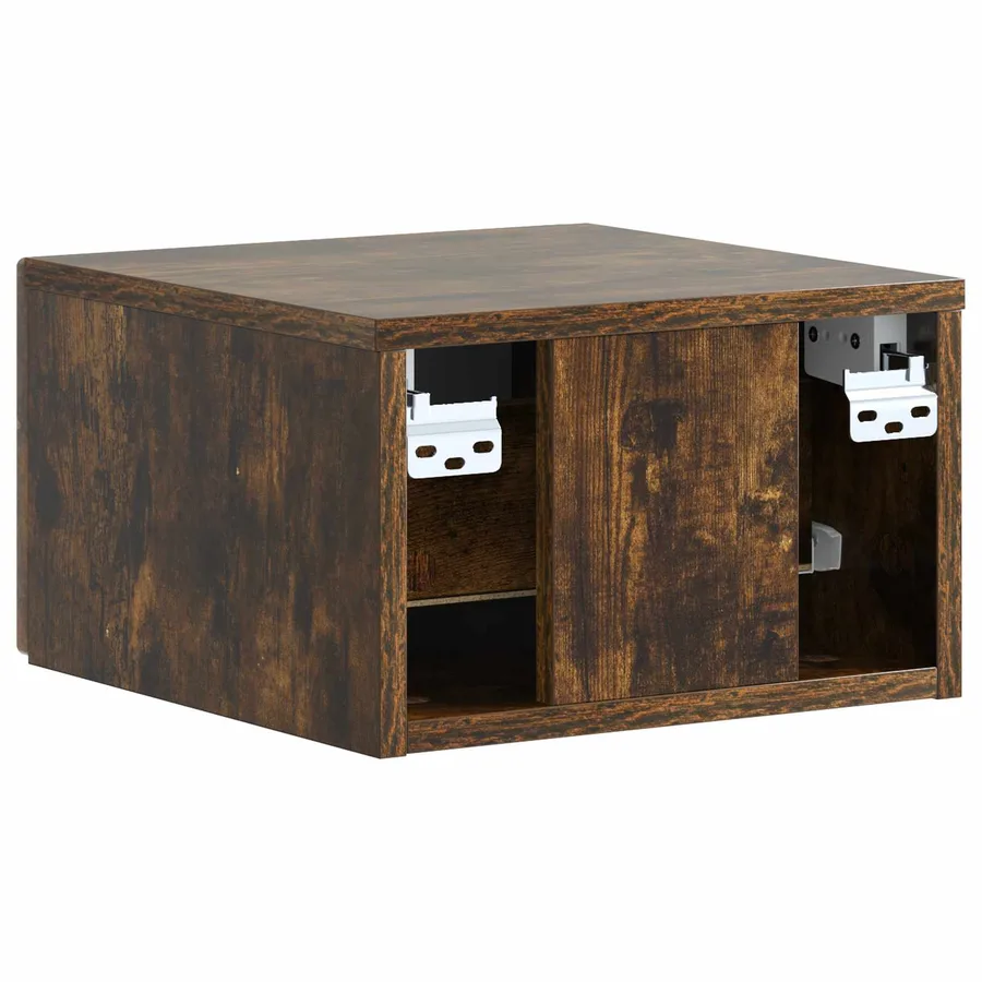 Cabinet de chevet mural Chêne fumé 34,5 x 33 x 20 cm - 7