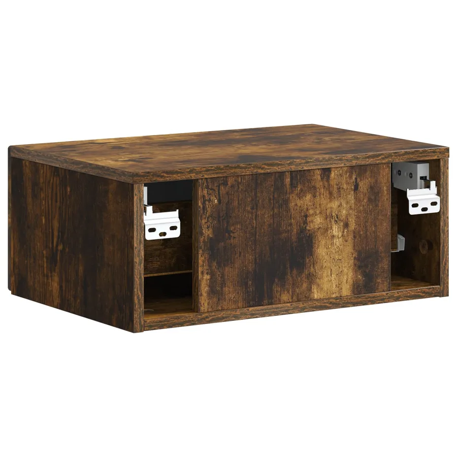 Cabinet de chevet mural 2 pcs Chêne fumé 49 x 34,5 x 20 cm - 9