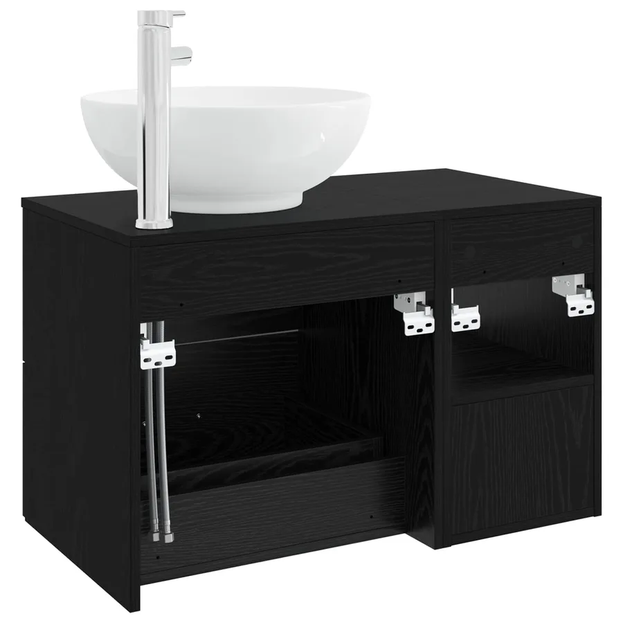 Ensemble de mobilier de salle de bain 2 pcs Chêne noir - 6