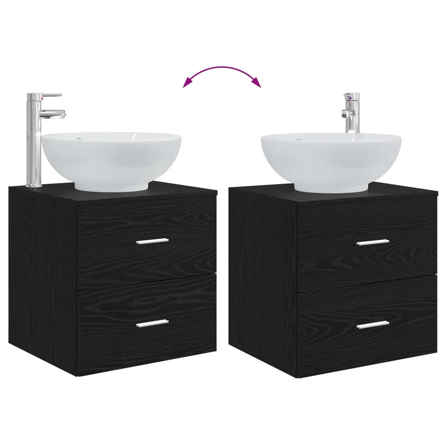 Ensemble de mobilier de salle de bain 2 pcs Chêne noir - 9