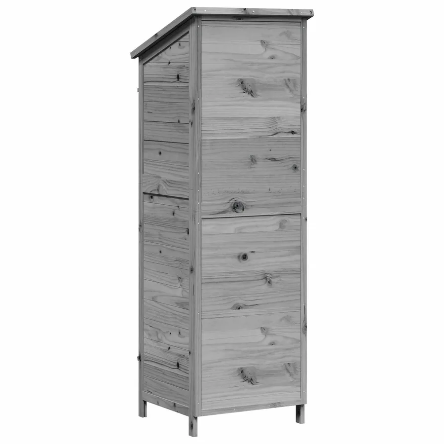 Abri de jardin Gris 59 x 56 x 176 cm Bois de Sapin Massif - 7