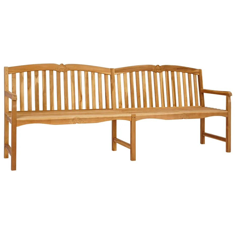 Banc en Bois Sculpté en Rose 228 x 61 x 94,5 cm Naturel - 2