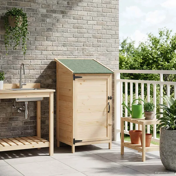 Abri de jardin Naturel 59 x 56 x 113,5 cm Bois de Sapin Massif