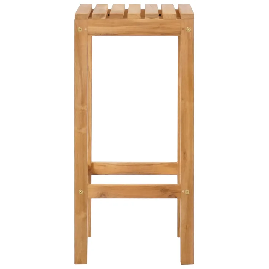 Tabouret de bar 2 pcs Naturel Bois de teck massif - 5