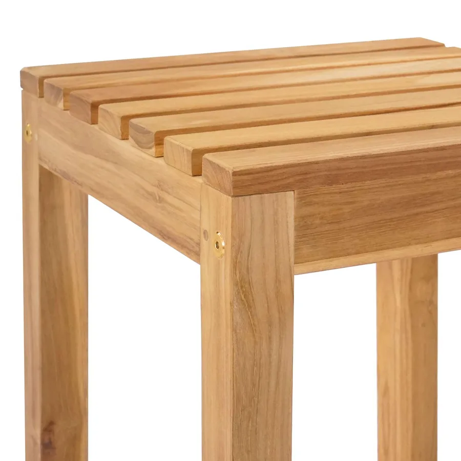 Tabouret de bar 2 pcs Naturel Bois de teck massif - 7