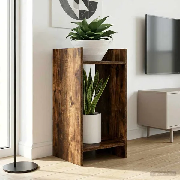 Support de Plante 2 pc Chêne Fumé 30 x 30 x 60 cm