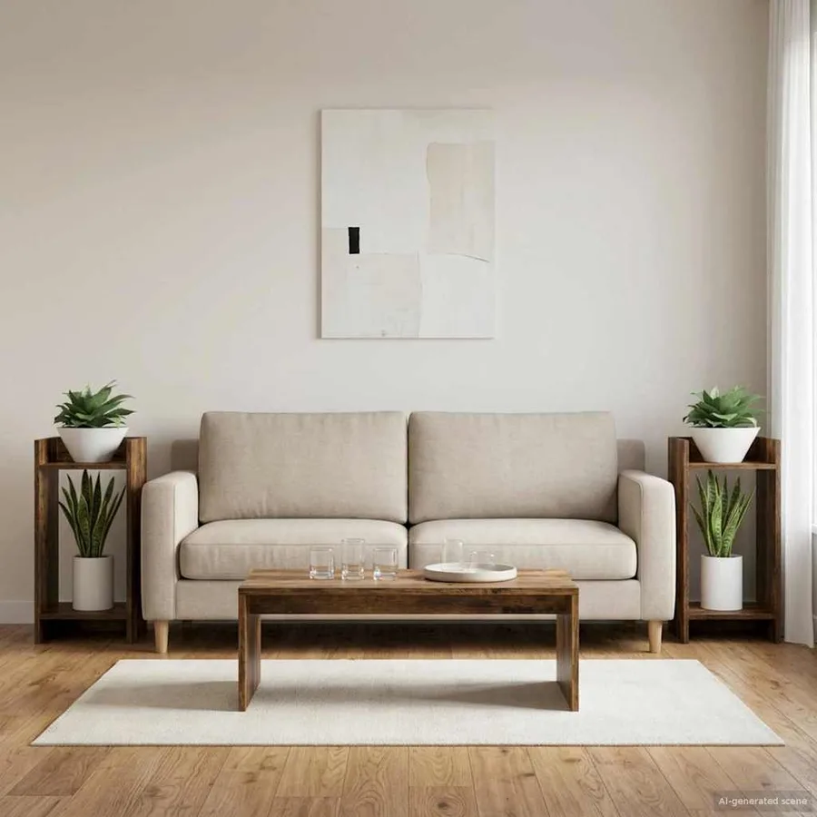Support de Plante 2 pc Chêne Fumé 30 x 30 x 60 cm - 4