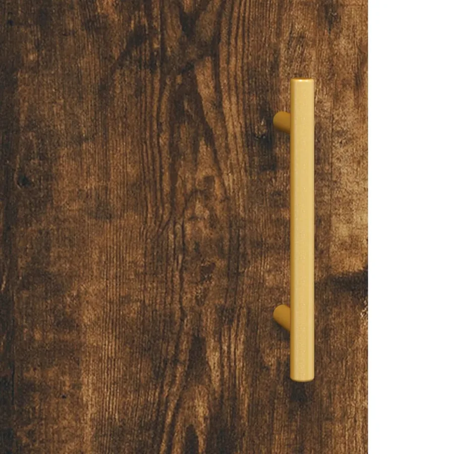Buffet haut Chêne fumé 69,5x34x180 cm Bois d'ingénierie - 9