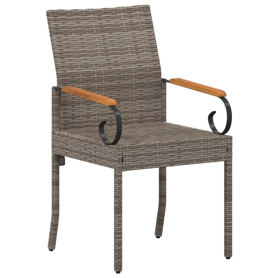 Chaises de jardin avec coussin 2 pcs Gris et bleu marine - 5