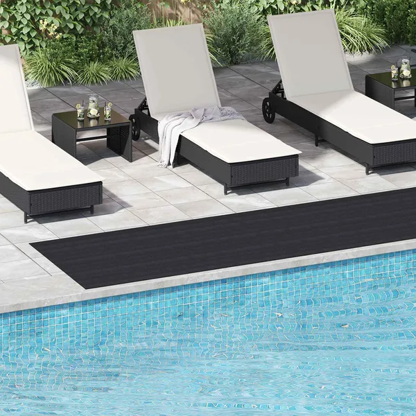 Tapis de sol Noir 1 x 5 m Caoutchouc