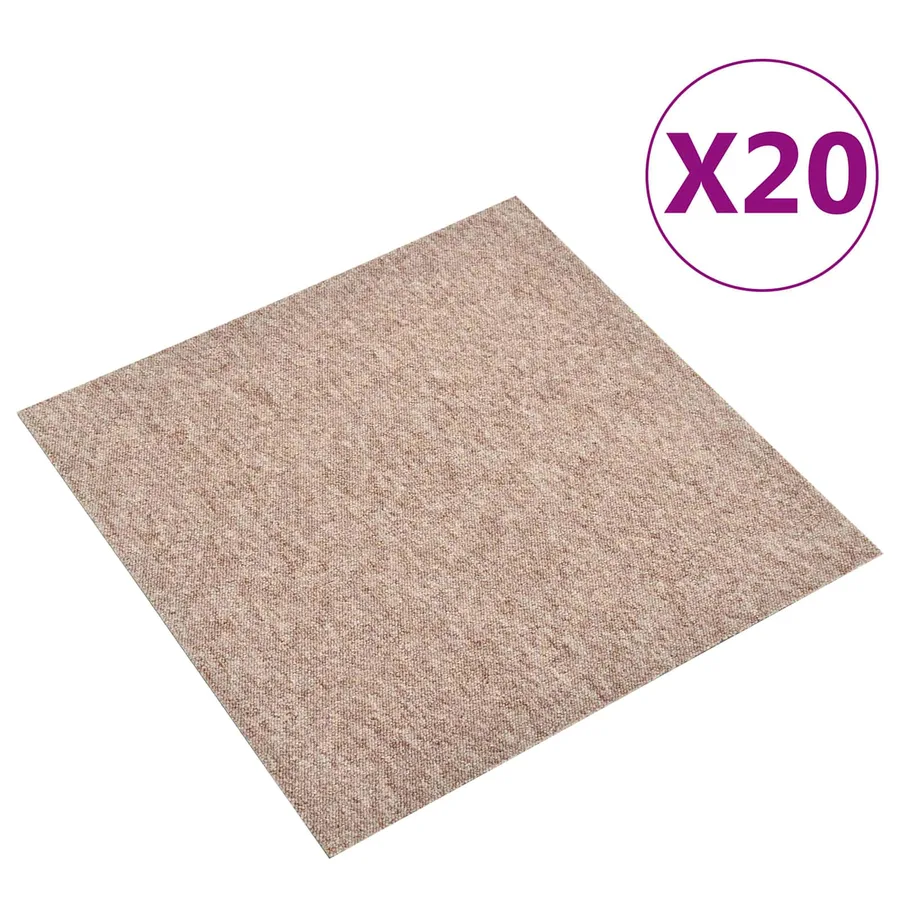 Tapis 20 pcs Beige 50 x 50 cm 100% Polypropylène - 2
