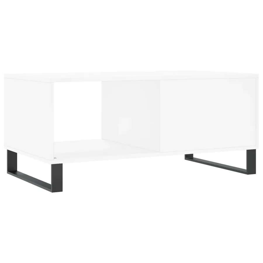 Table basse blanc 90x50x40 cm bois d'ingénierie - 8