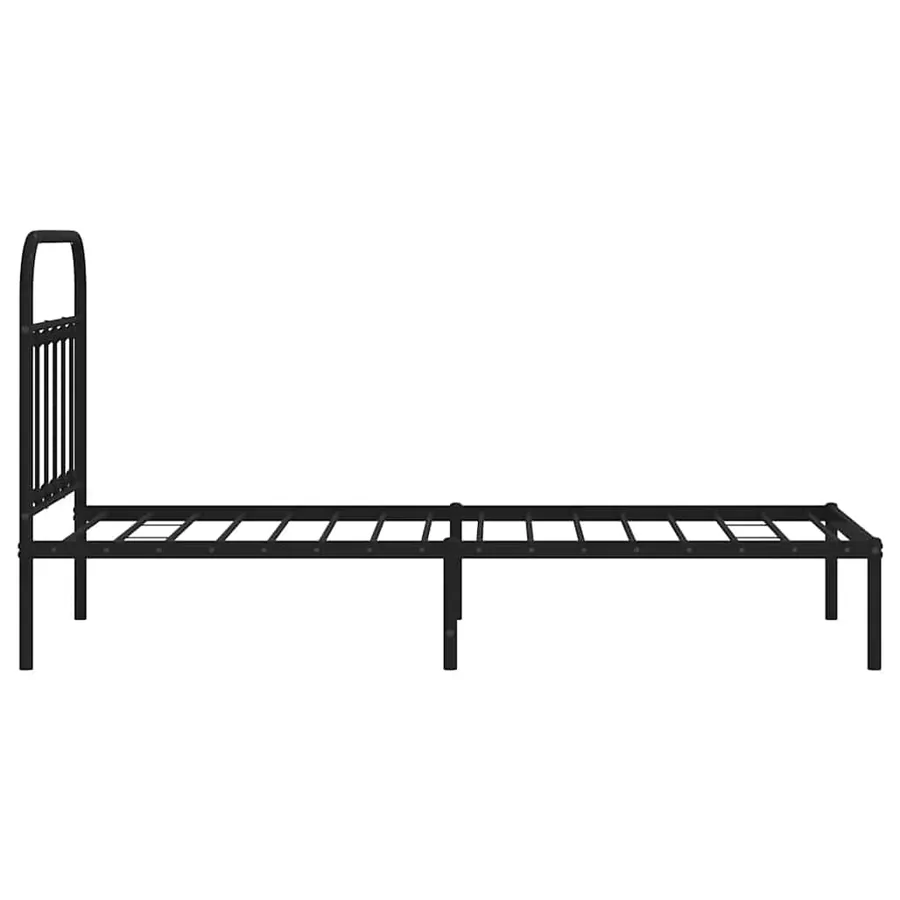 Cadre de lit métal sans matelas avec tête de lit noir 90x200 cm - 7