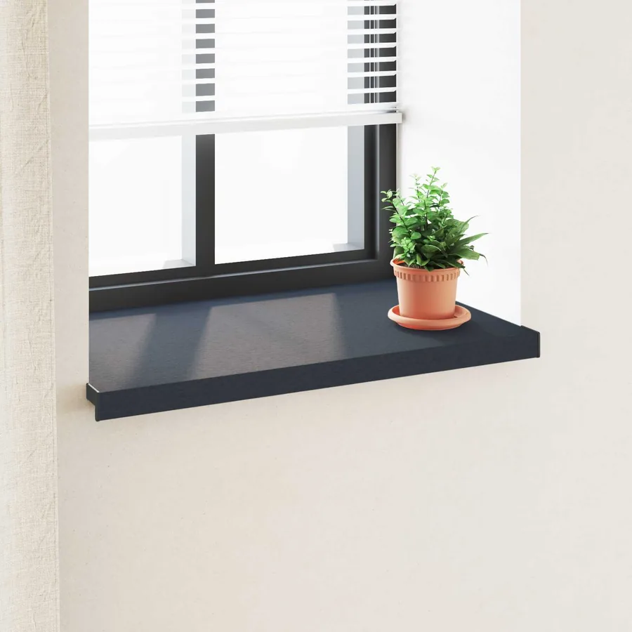 Appui de fenêtre Anthracite avec grain de bois 80 x 50 x 4,5 cm