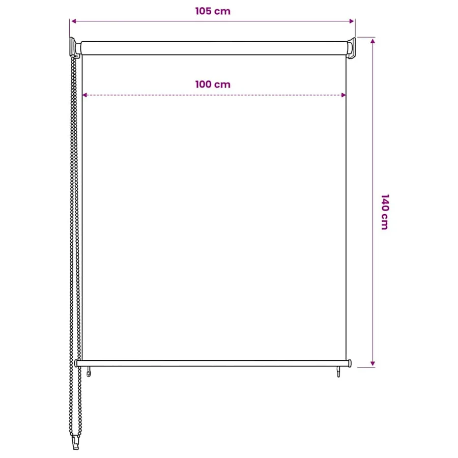 Store roulant d'extérieur 105 (l) x 140 (H) cm blanc - 6