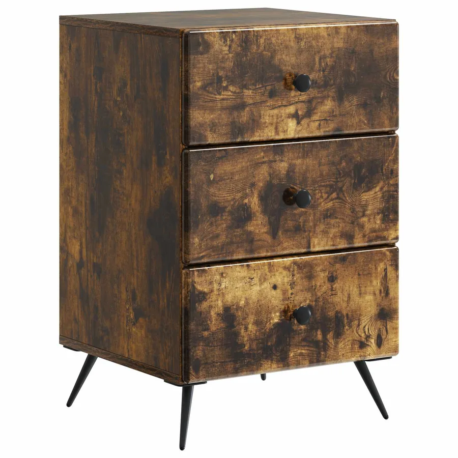 Cabinet de chevet avec tiroir Chêne fumé 43 x 41 x 66,5 cm - 2