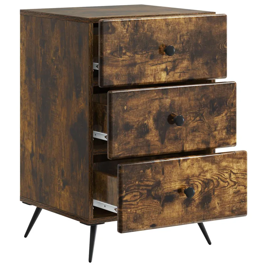 Cabinet de chevet avec tiroir Chêne fumé 43 x 41 x 66,5 cm - 4