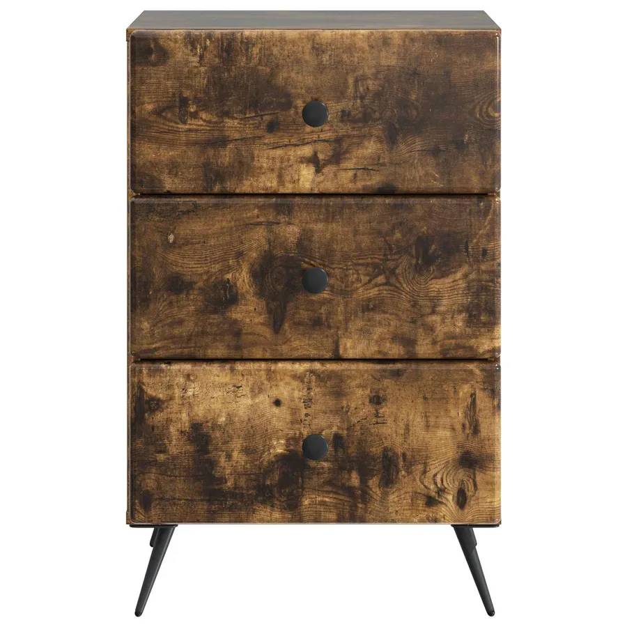 Cabinet de chevet avec tiroir Chêne fumé 43 x 41 x 66,5 cm - 5
