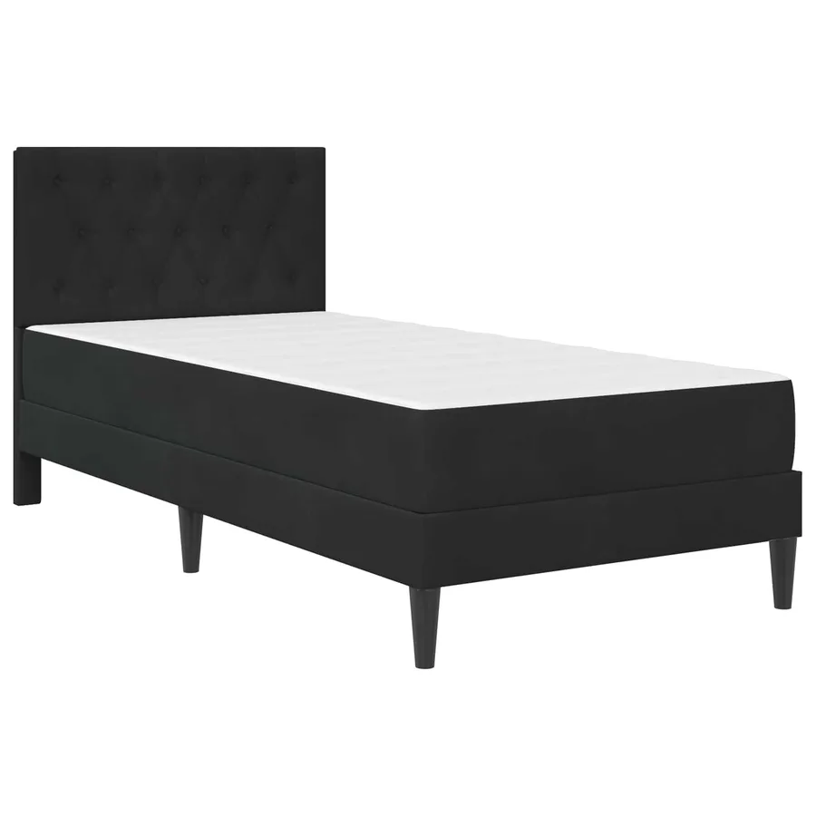 Cadre de lit avec matelas Noir 80 x 200 cm Velours - 3