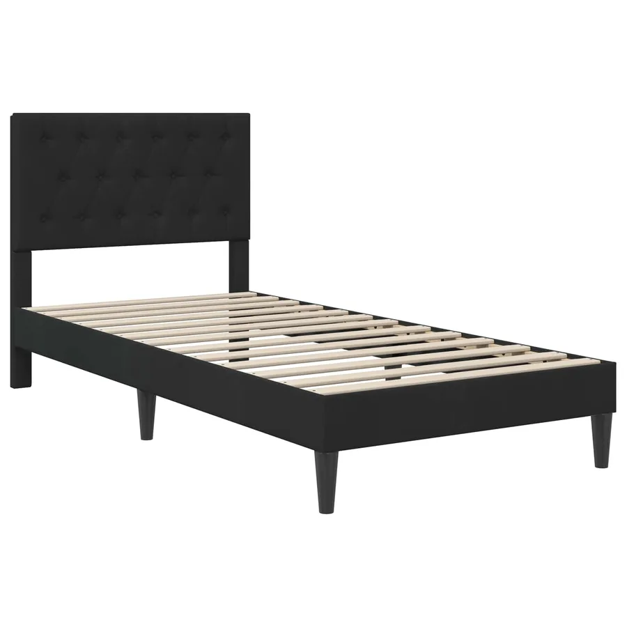 Cadre de lit avec matelas Noir 80 x 200 cm Velours - 4