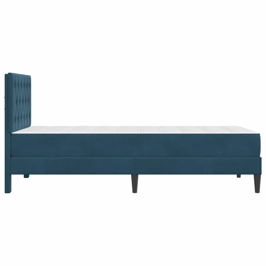Cadre de lit avec matelas Bleu 100 x 200 cm Velours - 7