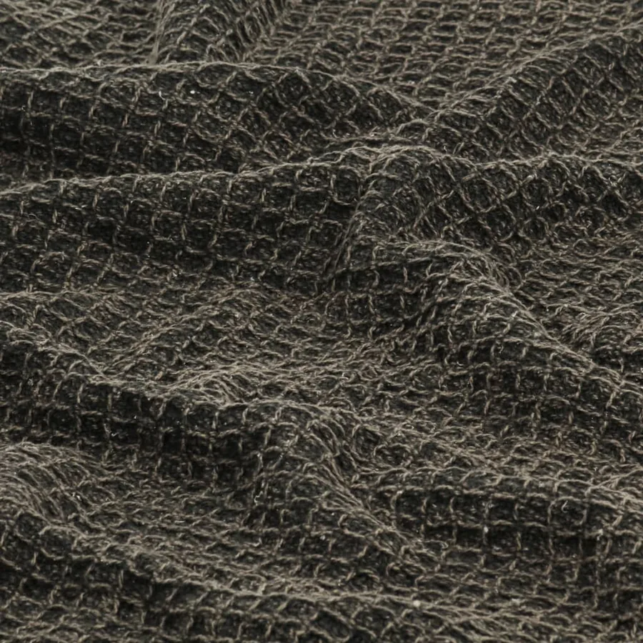Couverture en coton 160 x 210 cm Anthracite/Marron - 6