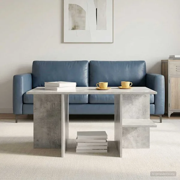 Table basse Gris béton 87 x 50 x 45 cm Bois d’ingénierie