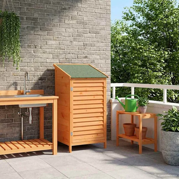 Abri de jardin Marron 59 x 56 x 113,5 cm Bois de Sapin Massif