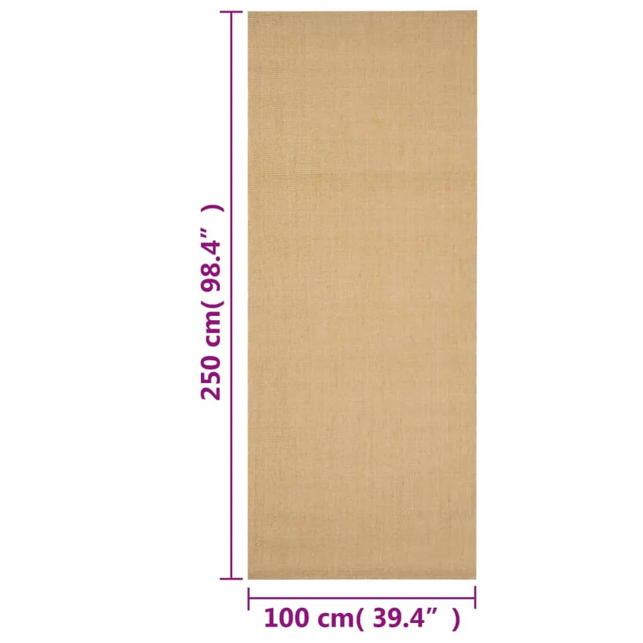 Tapis Sisal naturel 100x250 cm - 7