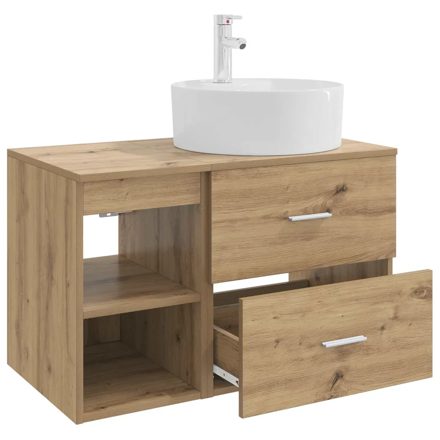 Ensemble de mobilier de salle de bain 2 pc Chêne artisanal - 4
