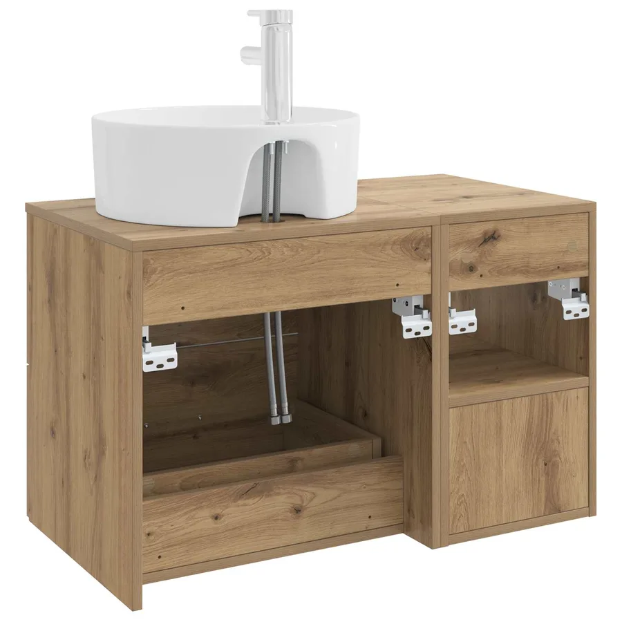 Ensemble de mobilier de salle de bain 2 pc Chêne artisanal - 6