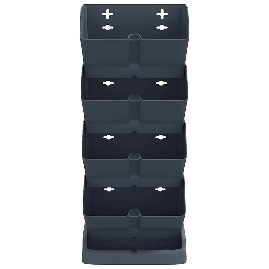 Ensemble de jardinières verticales 4 pcs Anthracite PP - 3