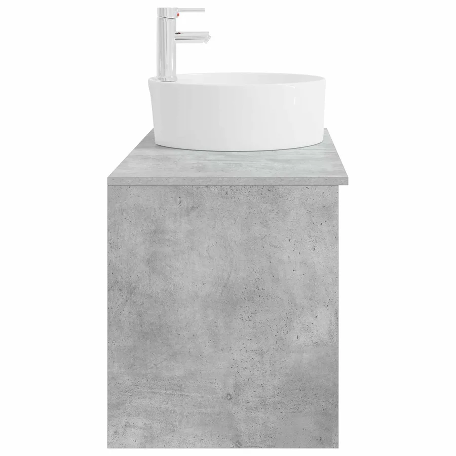 Ensemble de mobilier de salle de bain 2 pcs Gris béton - 5