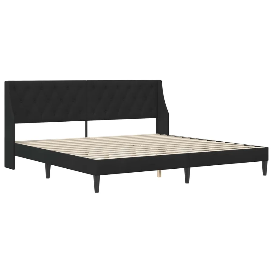 Cadre de lit avec matelas Noir 180 x 200 cm Velours - 4