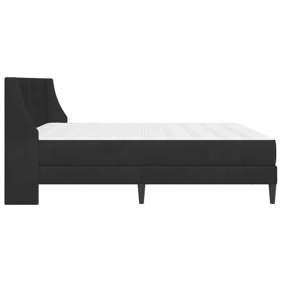Cadre de lit avec matelas Noir 180 x 200 cm Velours - 7