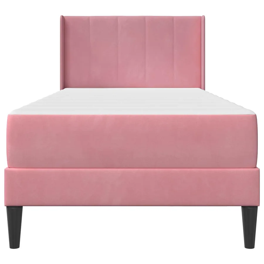 Cadre de lit avec matelas Rose 100 x 200 cm Velours - 6