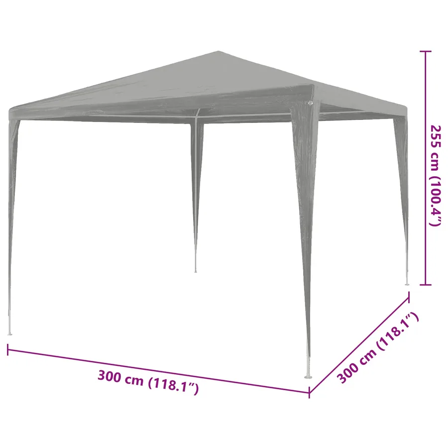 Tente de fête Gris clair 300 x 300 x 255 cm PE et acier - 7