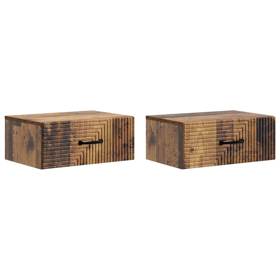 Cabinet de chevet mural 2 pcs Bois ancien 49 x 34,5 x 20 cm - 2