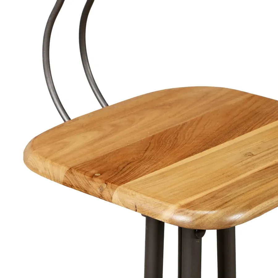 Ensemble de bar 3 pcs Teck recyclé massif - 12