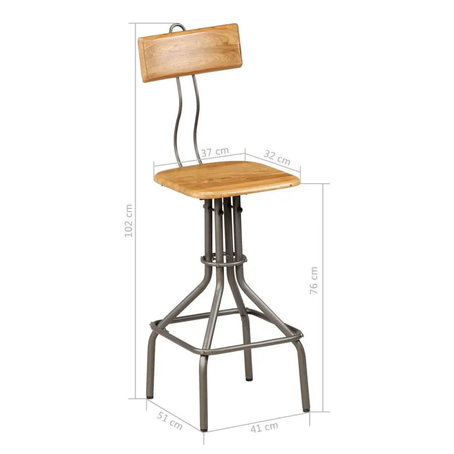 Ensemble de bar 3 pcs Teck recyclé massif - 18