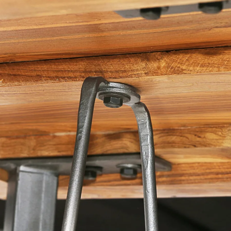 Ensemble de bar 3 pcs Teck recyclé massif - 6