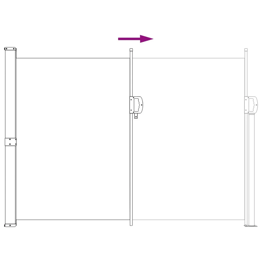 Store latéral rétractable 140 x 300 cm 100% polyester fer acier - 5