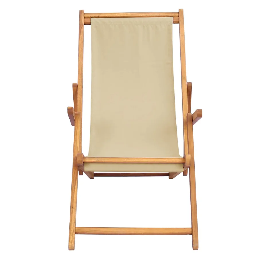 Chaise de plage Taupe Bois de teck massif - 12