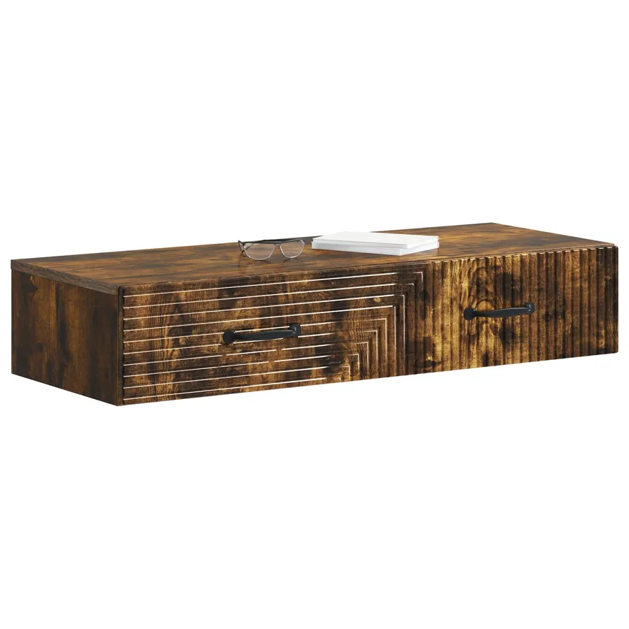 Table d'appoint murale Chêne fumé 87,5 x 34,5 x 17 cm - 3