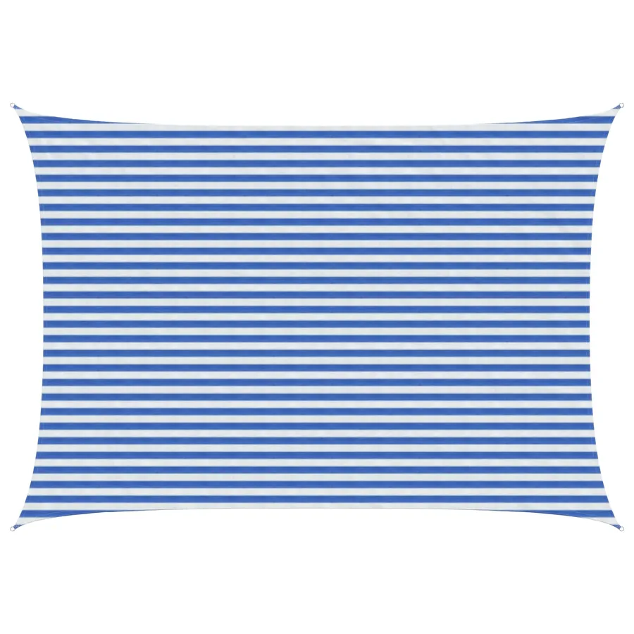 Voile d'ombre Bleu et Blanc 3,5 x 5 m HDPE