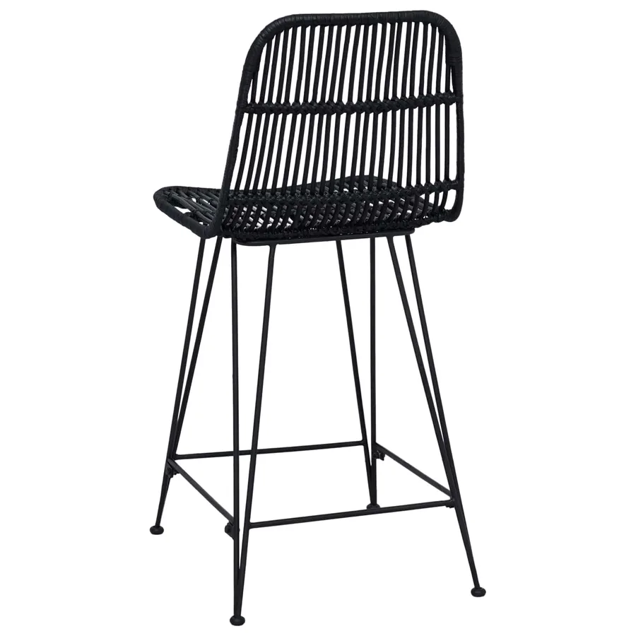 Tabouret de bar 2 pcs Noir 44 x 54 x 96 cm Rattan et Acier - 7