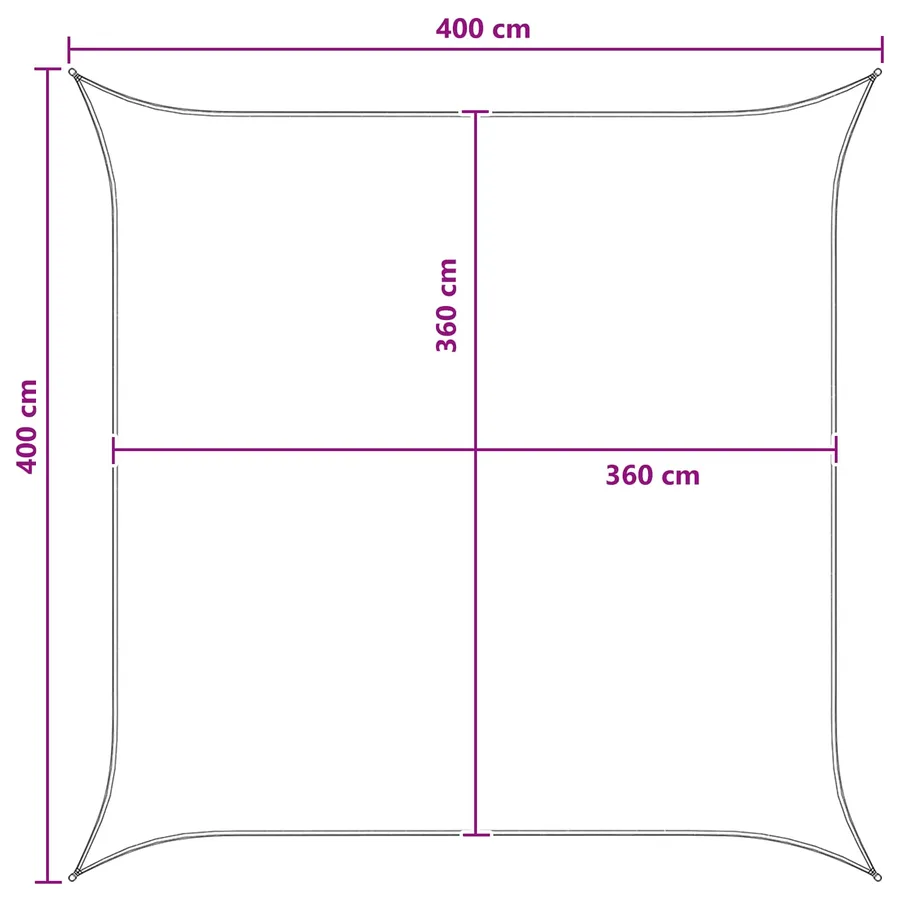 Voile d'ombre Bleu et Blanc 4 x 4 m HDPE - 8