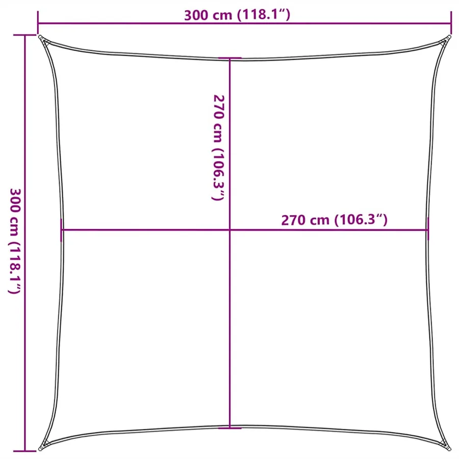 Voile d'ombrage 160 g/m² Taupe 3x3 m PEHD - 10